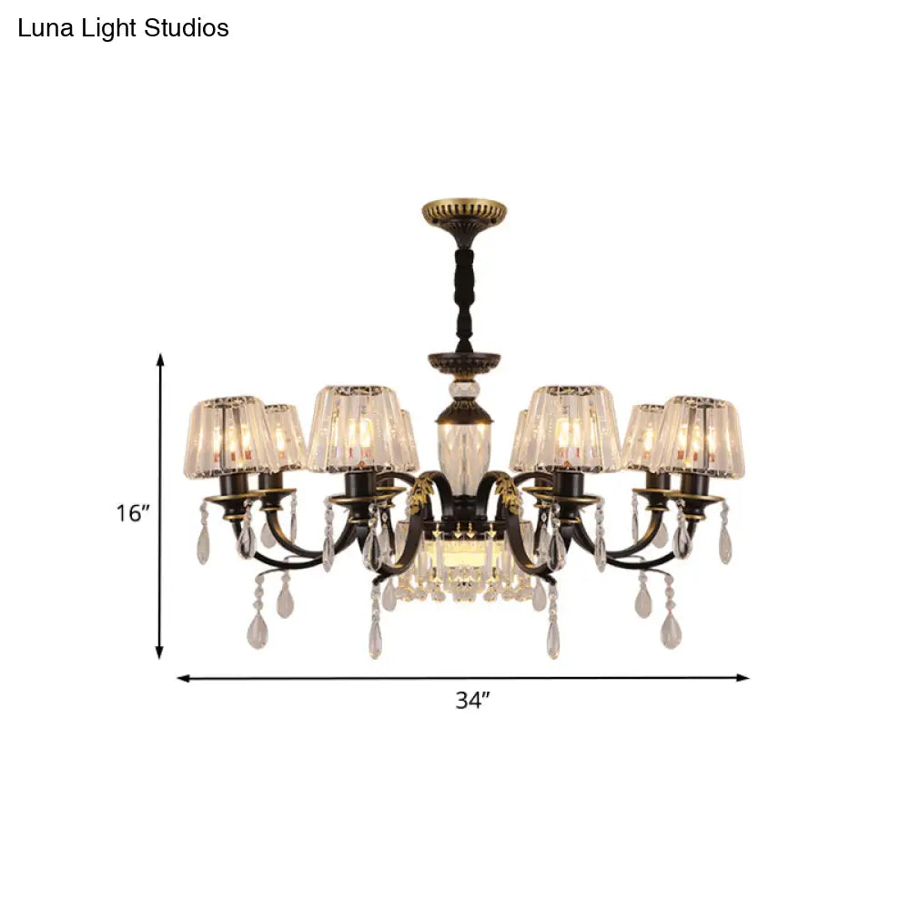 Lámpara de techo cónica de cristal negro - Sencillez con lámpara colgante de cristal transparente