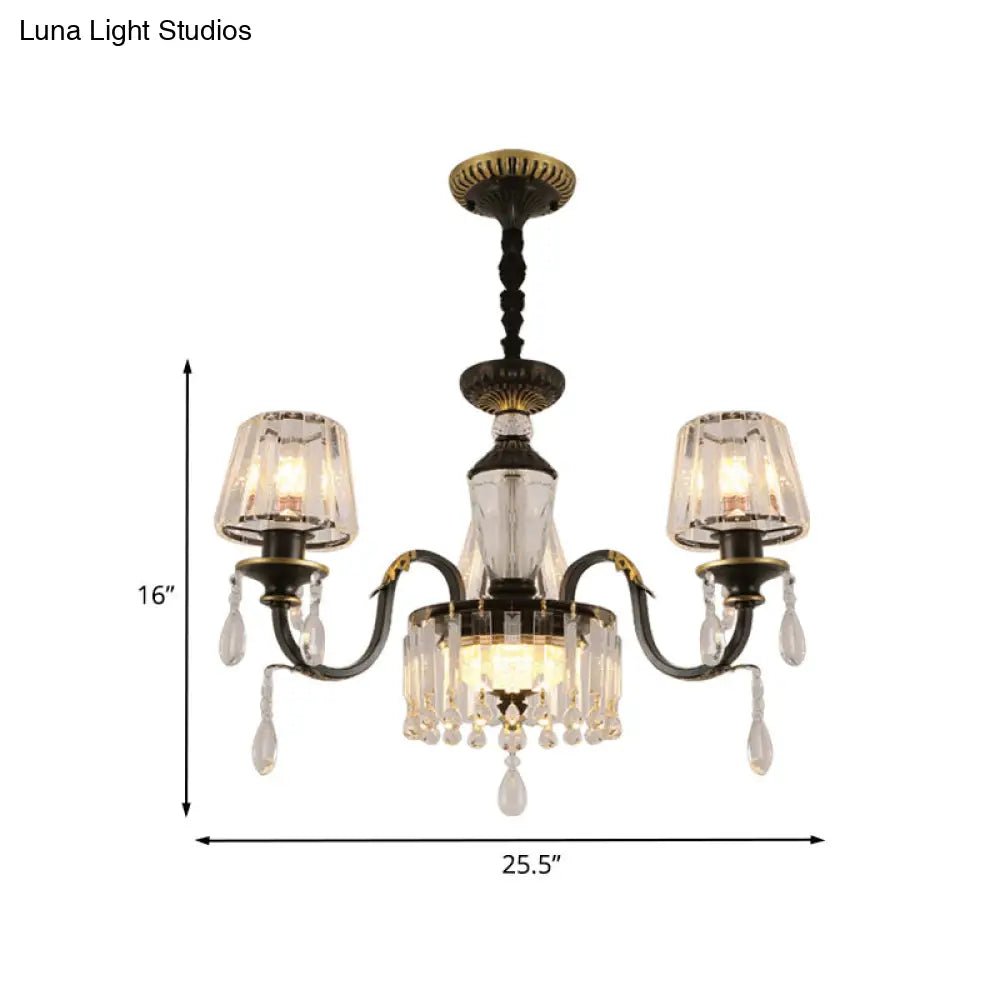 Lámpara de techo cónica de cristal negro - Sencillez con lámpara colgante de cristal transparente