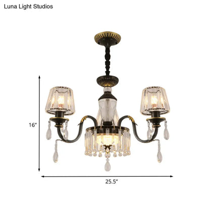 Lámpara de techo cónica de cristal negro - Sencillez con lámpara colgante de cristal transparente