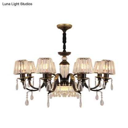 Lámpara de techo cónica de cristal negro - Sencillez con lámpara colgante de cristal transparente