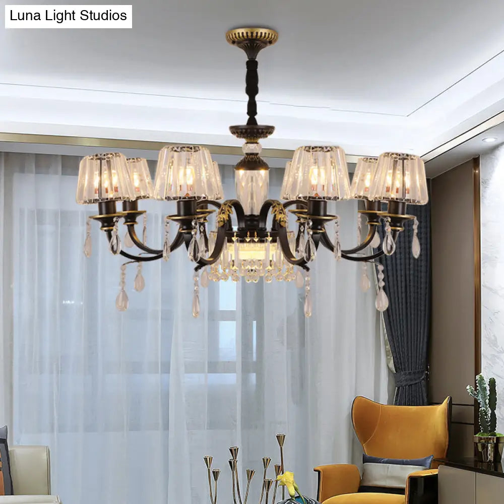 Lámpara de techo cónica de cristal negro - Sencillez con lámpara colgante de cristal transparente