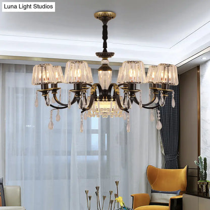 Lámpara de techo cónica de cristal negro - Sencillez con lámpara colgante de cristal transparente