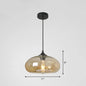 Black Glass Dining Pendant Light with Modern Ellipse Suspension - 1 Head Fixture