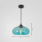 Black Glass Dining Pendant Light with Modern Ellipse Suspension - 1 Head Fixture