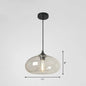 Black Glass Dining Pendant Light with Modern Ellipse Suspension - 1 Head Fixture