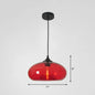 Black Glass Dining Pendant Light with Modern Ellipse Suspension - 1 Head Fixture