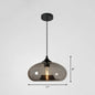 Black Glass Dining Pendant Light with Modern Ellipse Suspension - 1 Head Fixture