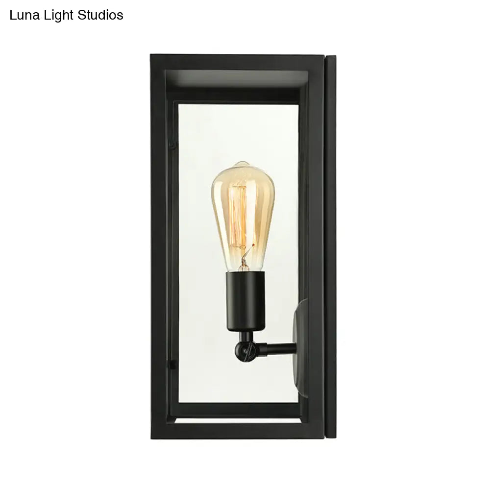 Aplique rectangular de cristal negro - Lámpara de pared tradicional con iluminación ascendente/descendente para dormitorio