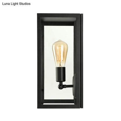 Aplique rectangular de cristal negro - Lámpara de pared tradicional con iluminación ascendente/descendente para dormitorio