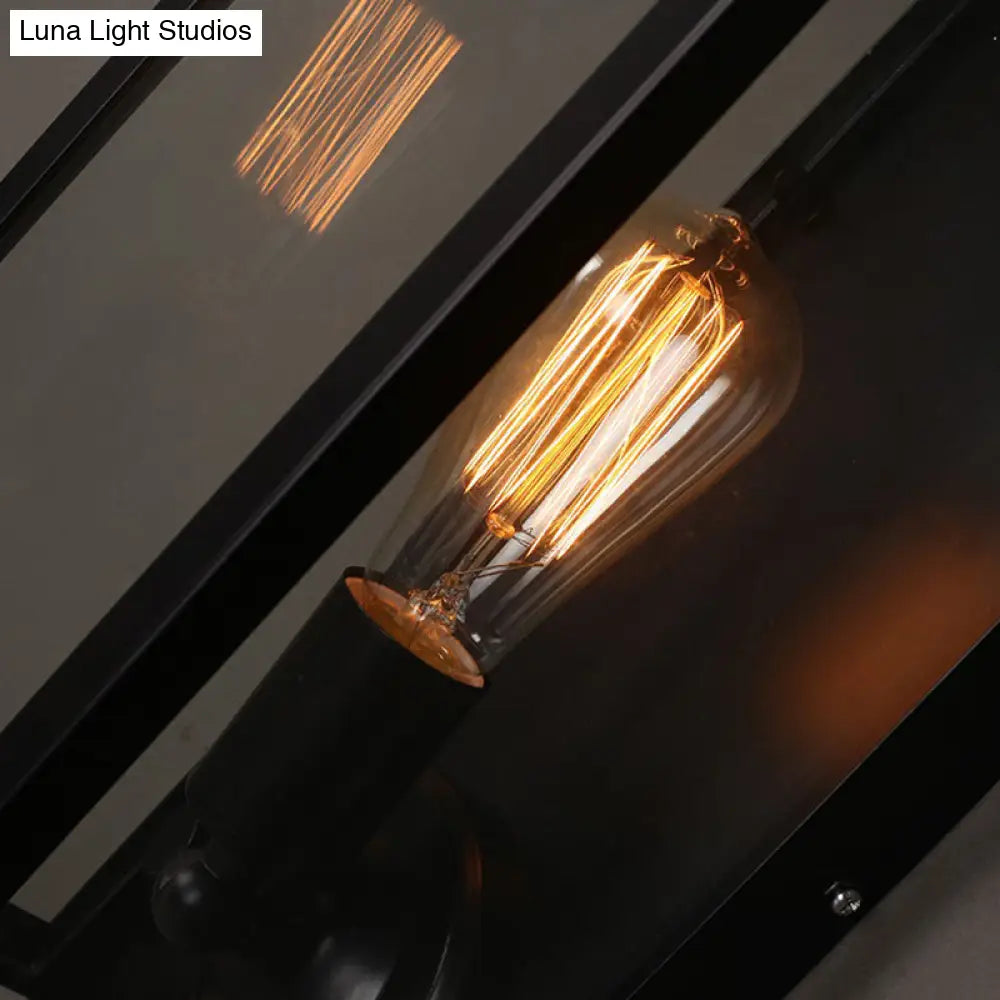 ديكوربايتس™ مصباح حائط مستطيل الشكل من الزجاج الأسود - وحدة إضاءة ممر سيمبليسيتي برأس واحد