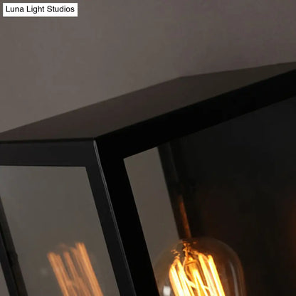 ديكوربايتس™ مصباح حائط مستطيل الشكل من الزجاج الأسود - وحدة إضاءة ممر سيمبليسيتي برأس واحد