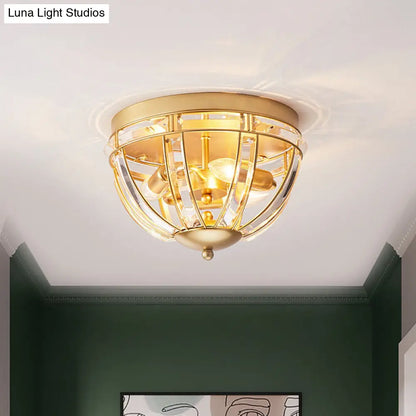 Lámpara de techo DecorBites™ con cúpula de cristal negro y dorado - Corte rectangular, diseño minimalista, 3 bombillas, montaje empotrado