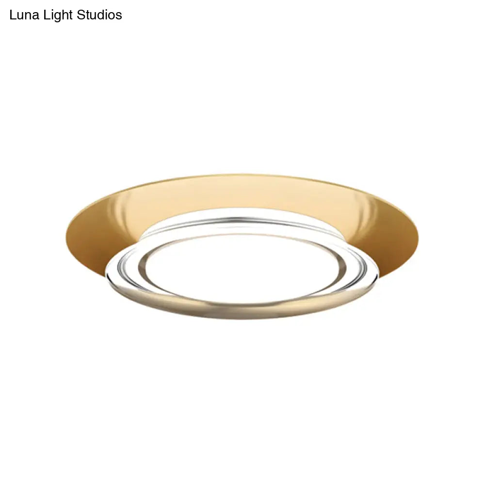 DecorBites™ Lámpara de techo empotrada LED de metal negro/dorado en luz blanca cálida para salón