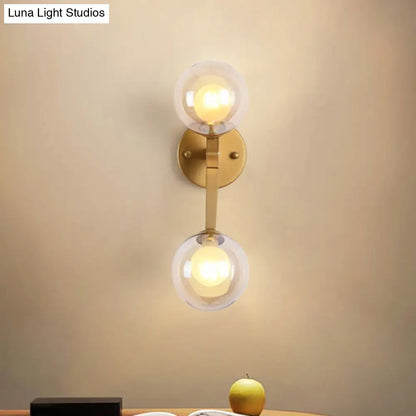 ديكوربايتس™ مصباح حائط فقاعات نورديك أسود/ذهبي مع زجاج شفاف - مصباحان، إضاءة غرفة النوم