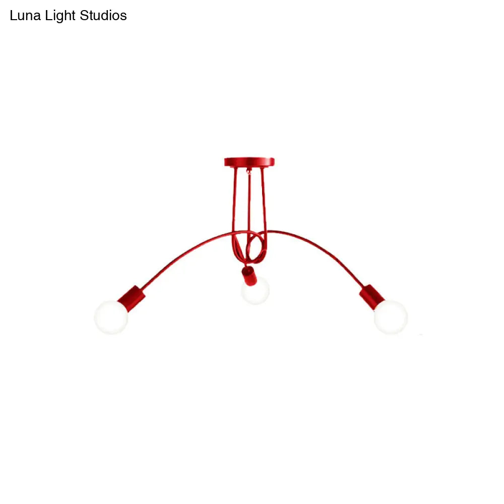 Lámpara de techo semiempotrada industrial trenzada negra/dorada DecorBites™ con bombilla expuesta - 3/5/6 luces, luminaria metálica