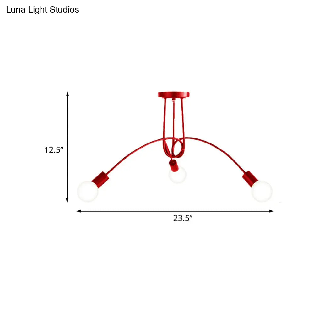 Lámpara de techo semiempotrada industrial trenzada negra/dorada DecorBites™ con bombilla expuesta - 3/5/6 luces, luminaria metálica