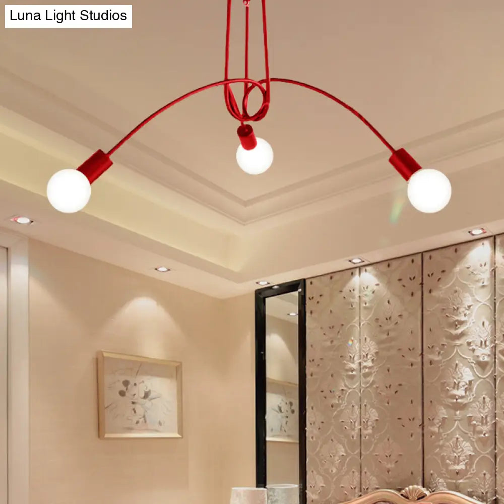 Lámpara de techo semiempotrada industrial trenzada negra/dorada DecorBites™ con bombilla expuesta - 3/5/6 luces, luminaria metálica