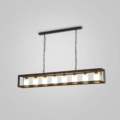 DecorBites™ Black Industrial Rectangular Island Pendant Metallic Ceiling Light Fixture