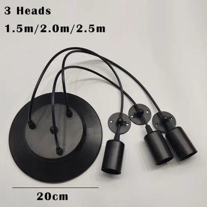 Black Industrial Spider Pendant Light, 6-Light Iron - Decorbites