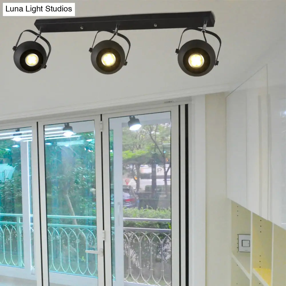 DecorBites™ DecorBites™ Black Industrial Style Rotatable Track Light with Ball Shade, Semi Flush Mount for Living Room - Accommodates 2/3/4 Bulbs