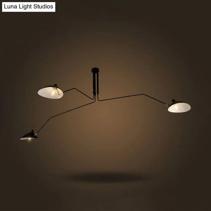 ثريا ديكوربايتس™ سوداء بتصميم صناعي شبه مُدمج - إضاءة مخروطية معدنية بثلاثة مصابيح