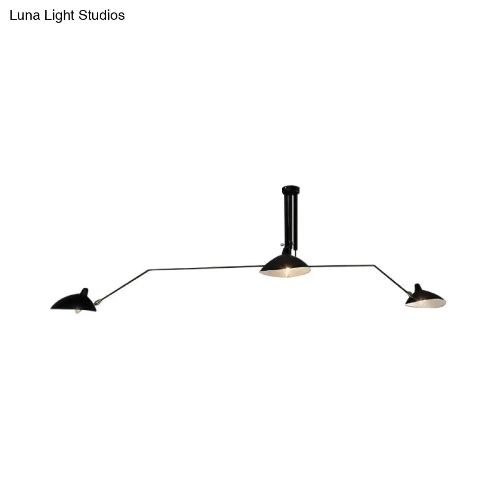 ثريا ديكوربايتس™ سوداء بتصميم صناعي شبه مُدمج - إضاءة مخروطية معدنية بثلاثة مصابيح