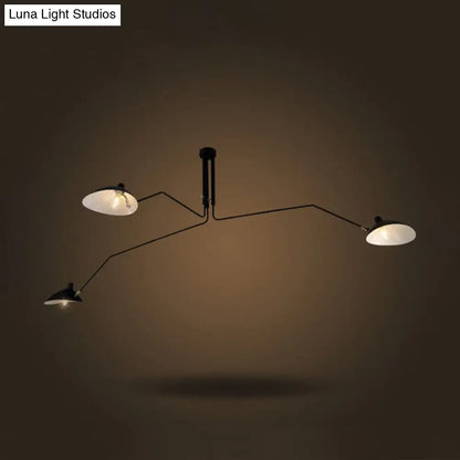 ثريا ديكوربايتس™ سوداء بتصميم صناعي شبه مُدمج - إضاءة مخروطية معدنية بثلاثة مصابيح