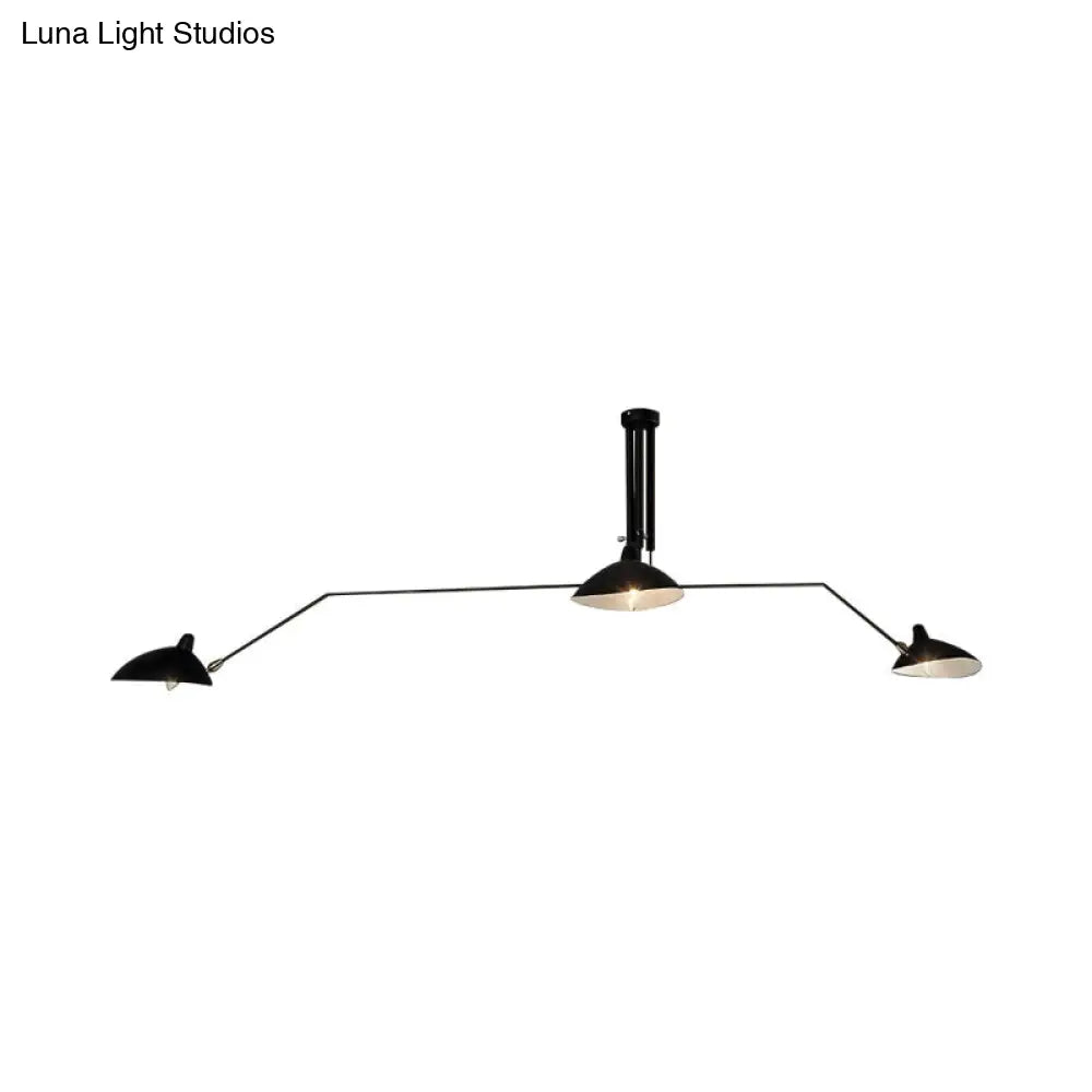 ثريا ديكوربايتس™ سوداء بتصميم صناعي شبه مُدمج - إضاءة مخروطية معدنية بثلاثة مصابيح