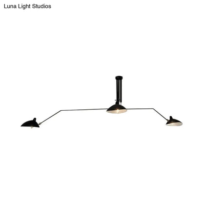 ثريا ديكوربايتس™ سوداء بتصميم صناعي شبه مُدمج - إضاءة مخروطية معدنية بثلاثة مصابيح