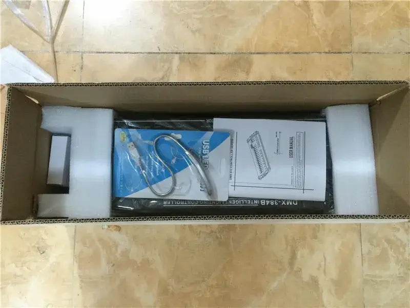 Black intelligent beam light console usb cable with silver connector and accessories for dj room beam light console