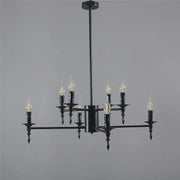 Black wrought iron candle chandelier pendant light with multiple bulbs by decorbites iron art for living room decor