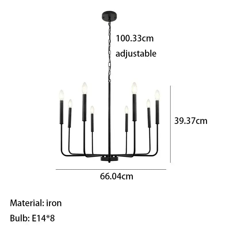 Black iron branch chandelier dining room pendant light with eight candle-style bulbs for elegant decorbites iron branch decor