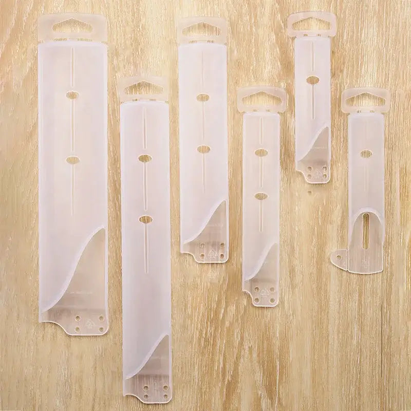 Clear plastic wall brackets with multiple mounting holes for decorbites knife scabbard set with kitchen scissors and hooks