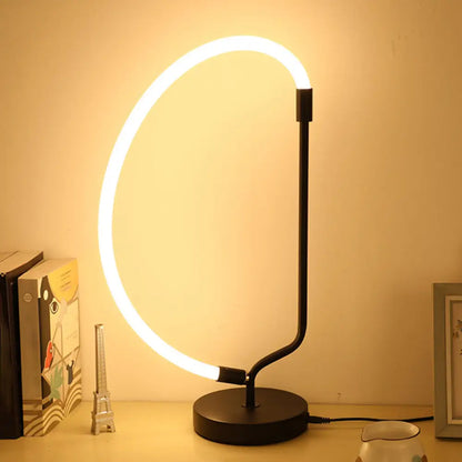 - Black LED Bedside Desk Lighting Modernist Black Nightstand Light with Gooseneck Plastic Shade