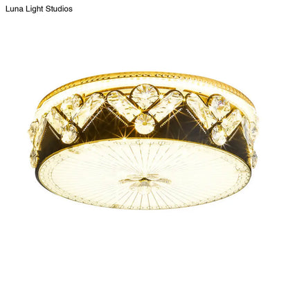 DecorBites™ DecorBites™ Black LED Ceiling Flush Mount Lamp with Hand-Cut Crystal and Contemporary Style