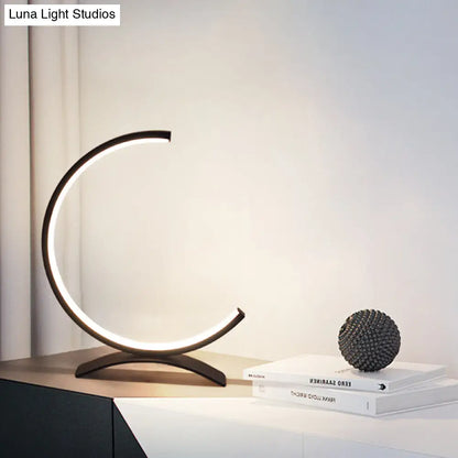 Black LED Desk Lamp with Acrylic Shade: Contemporary Small Book Light