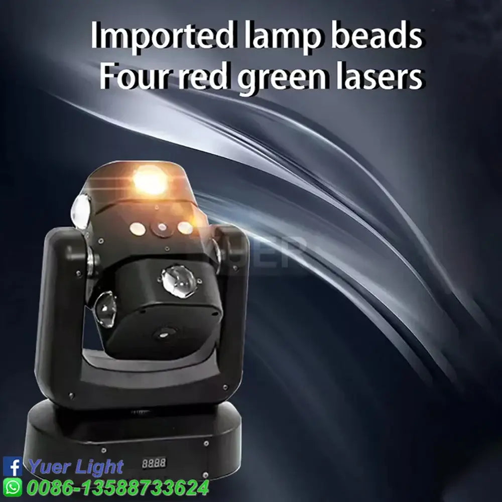 Black led disco ball lights with imported lamp beads and four red green lasers for living room stage use