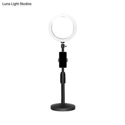 مصباح مكياج LED أسود من DecorBites™ مع حامل هاتف وضوء فلاش