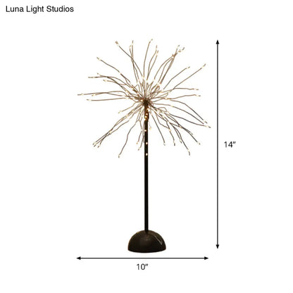 Black LED Metal Starburst Nightstand Light - Stylish Living Room Decor