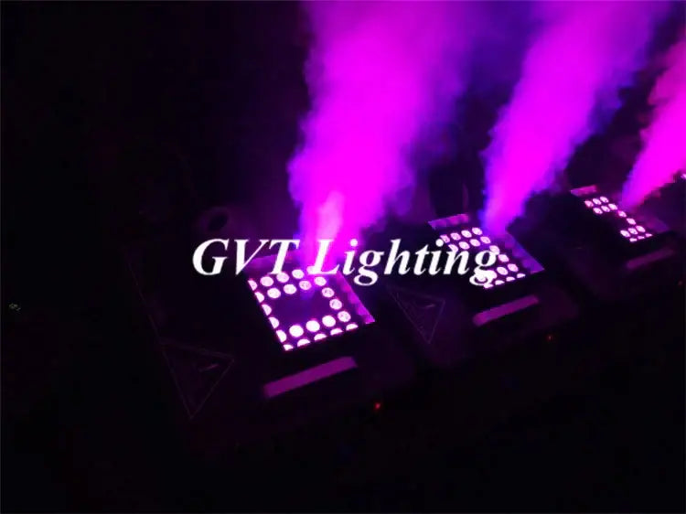 Black led rgb 3in1 smoke machine with decorbites led rgb purple light panels for vibrant stage special effects
