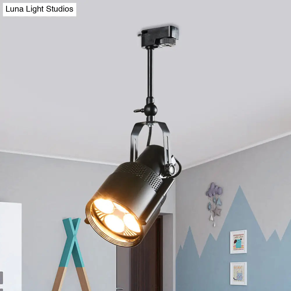 DecorBites™ Luminaria LED semiempotrada negra para iluminación industrial - Montaje en techo giratorio con asa