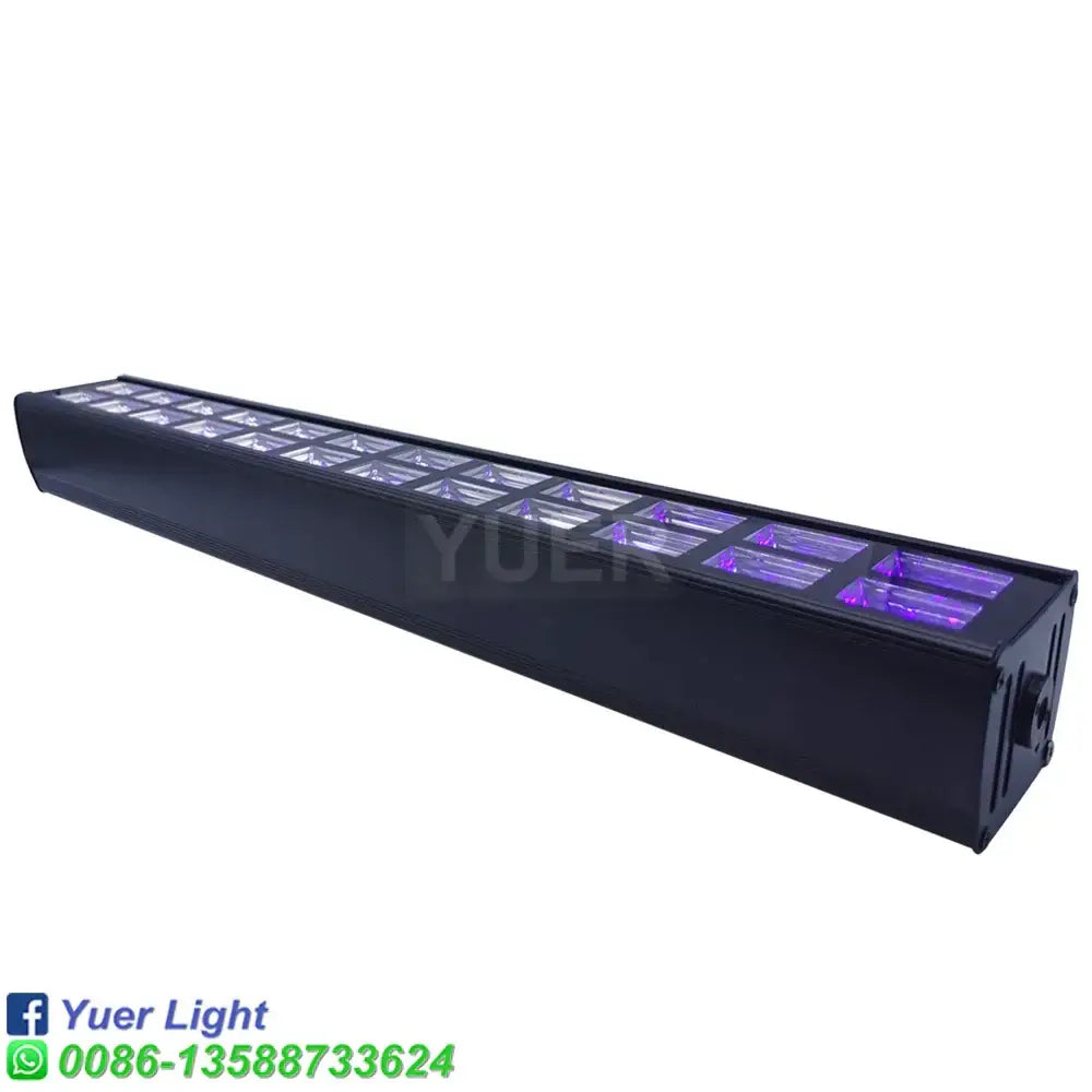 Black led uv bar stage light with 24x3w led purple-lit square panels for club and party use