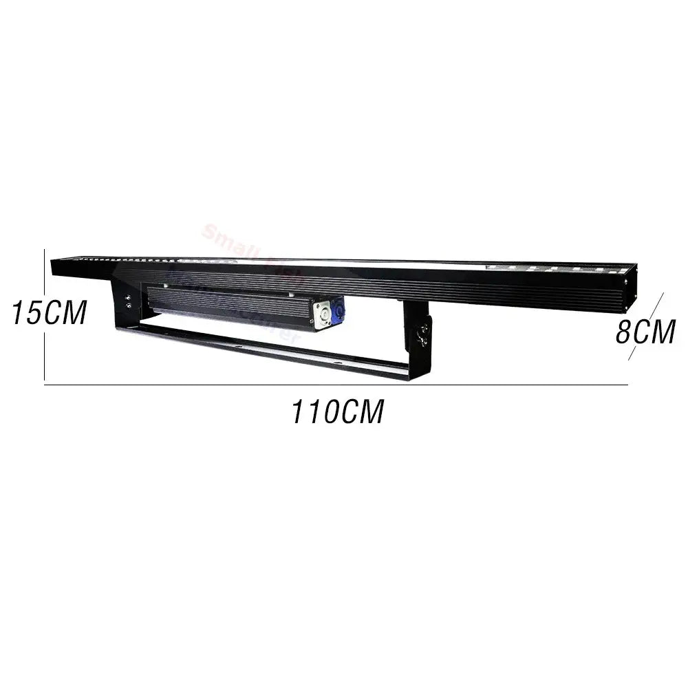 Black 110cm led wall wash bar light with sleek rectangular design and integrated mounting brackets for living room dj strobe effect