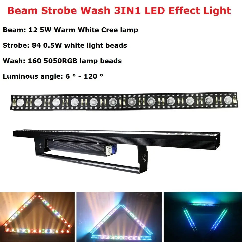 Black led wall wash bar light with black beam strobe wash 3in1 led effect and multiple lamp beads for versatile lighting