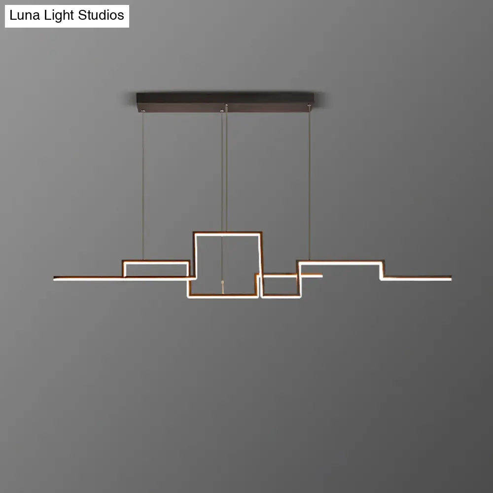 Lámpara colgante de metal DecorBites™ Black Line Art: iluminación LED minimalista para isla de comedor