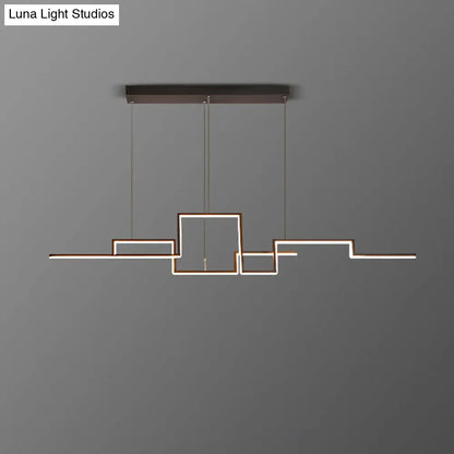 Lámpara colgante de metal DecorBites™ Black Line Art: iluminación LED minimalista para isla de comedor