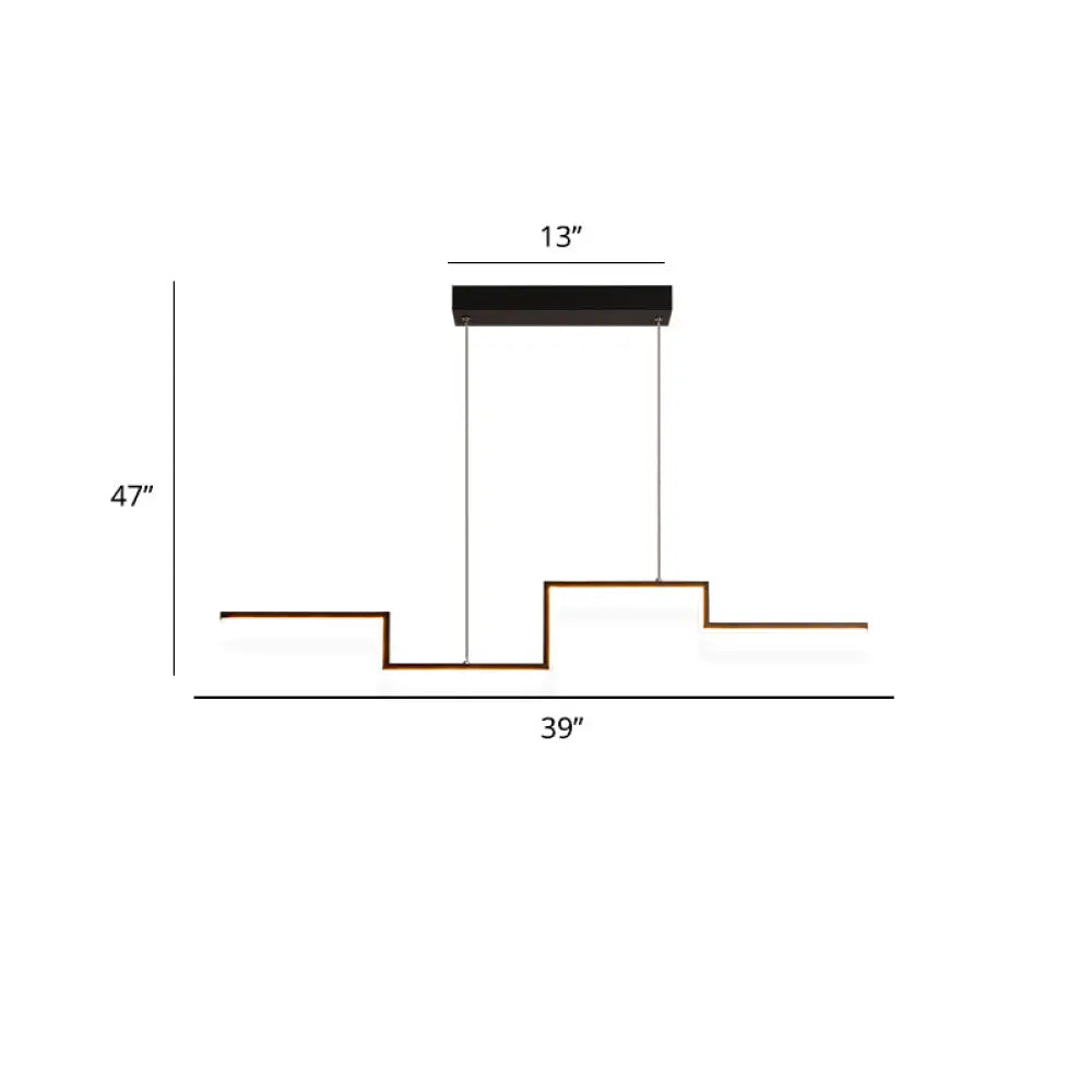 Lámpara colgante de metal DecorBites™ Black Line Art: iluminación LED minimalista para isla de comedor
