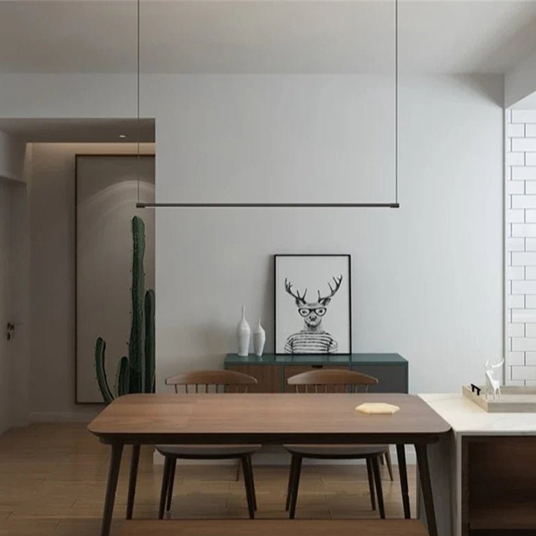 Black Linear Metal LED Pendant Light - Decorbites