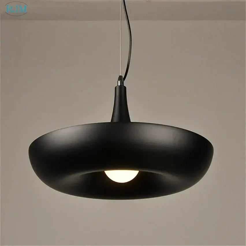 Black matte pendant light with sleek modern design and warm bulb, ideal for babylon garden pot plants decor
