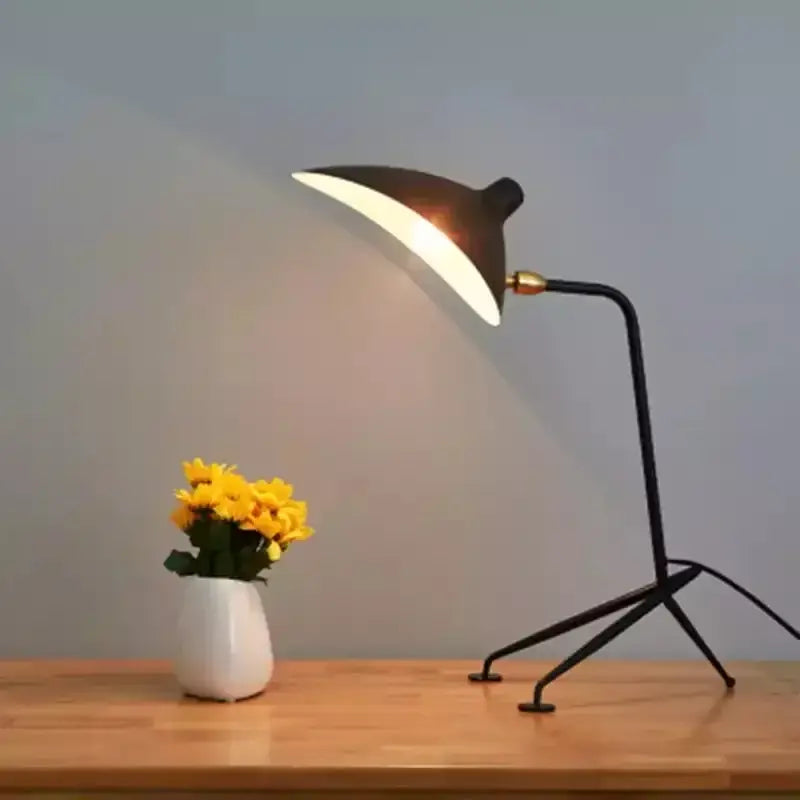 Black metal 3-arm floor lamp with adjustable arm and gold-toned joint for living room decorbites adjustable arm design